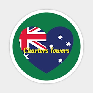 Charters Towers QLD Australia Australian Flag Heart Magnet
